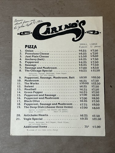 Menù vintage 1982 carino - vintage,