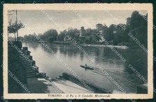 Torino Città Fiume Po Barca Castello Medioevale cartolina MZ6157