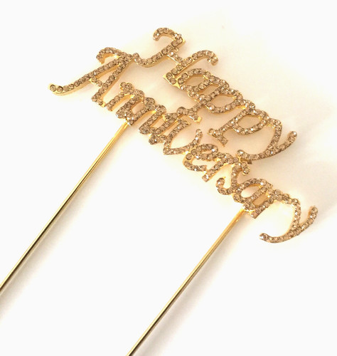 Happy anniversary cake pick - happy,