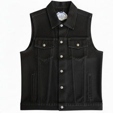 Gilet uomo denim nero