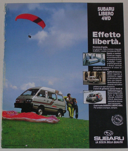 Advert pubblicità 1992 - 1992, subaru