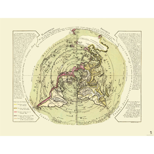 Mappa storica planisfero - mappa,