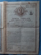 I7513 CERTIFICATO DEBITO PUBBLICO REGNO D’ITALIA 1907 PORTO MAURIZIO RANZO