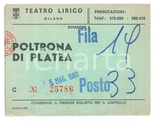 1980 milano teatro lirico - milano,