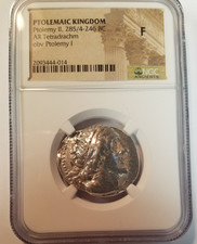 Tolomeo II 285-246 a.C. ~ AR Tetradracma ~ NGC Fine ~ Regno Tolemaico