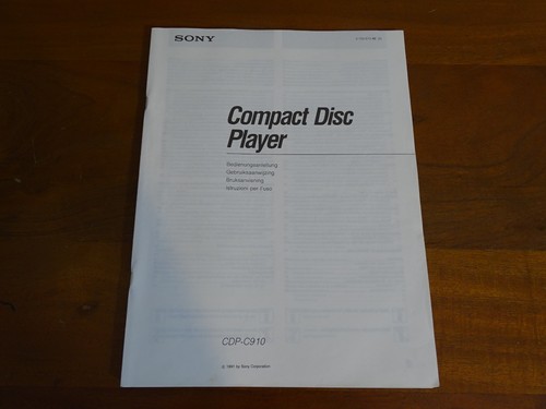 Sony cdp c910 manuale - cdp-c910,