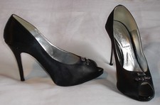 BLU BYBLOS Decolleté senza punta in raso nero mis. 40