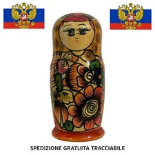 MATRIOSKA Media Vintage Originale RUSSA 4 Pezzi Decorata A Mano • Made In Russia