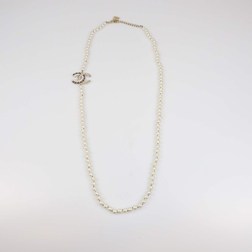 Collana lunga chanel tono oro - collana,