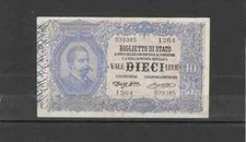 ITALIA REGNO 1902/1910 Banconota 10 LIRE "VITTORIO EMANUELE III (EFFICE DI UM...