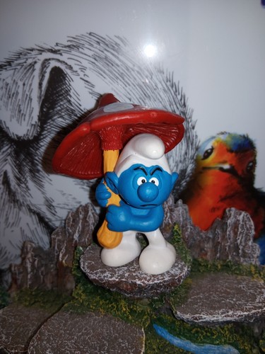 Puffo 1979 smurf con - con, ombrello