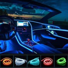 STRISCIA INTERNI 5M AUTO LED LUCI ATMOSFERA AMBIENTE NEON FIBRA OTTICA USB o acc
