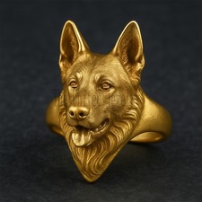 Anello testa di lupo 3D