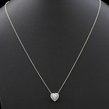 COLLANA CUORE IN ORO BIANCO 18 KT DIAMANTI 0.23 CT NATURALI