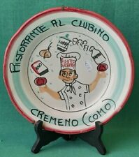 PIATTO DEL BUON RICORDO RISTORANTE AL CLUBIMO - CREMENO CERAMICA VIETRI. AG58