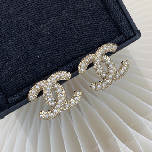 Orecchini chanel intarsiati - orecchini,