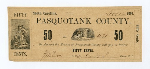 1861 50c contea pasquotank - di,