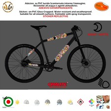 Kit adesivi vinile riflettente telaio bicicletta mtb bomb skull moto reflective