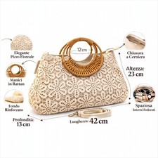 Borsa da Donna Ricamato Grande