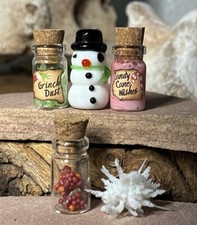 Lotto Pozioni Streghe Halloween Miniatura Casa delle Bambole, Pupazzo di Neve Farmacia Natale