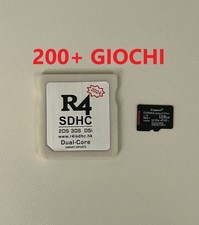 Scheda R4 per Nintendo DS, 2DS e 3DS + Scheda SD da 128GB con 200+ GIOCHI