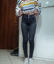 Jeans Donna vita Alta  Skinny  Aderenti Xs  34 Lavaggio Nero Zara