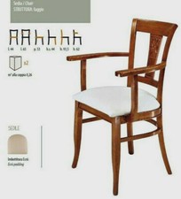 SEDIA CAPOTAVOLA IN MASSELLO DI FAGGIO COLORE NOCE IMB. TESSUTI IN 48 COLORI 618