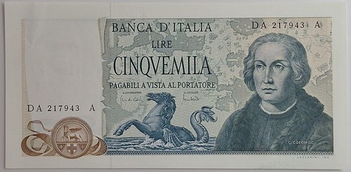 5000 lire cristoforo colombo - lire,