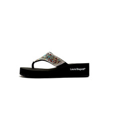 LAURA BIAGIOTTI SCARPE DONNA CIABATTE INFRADITO DA MARE IN GOMMA 9111 NERO