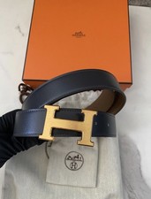 Cintura Hermes nera/arancione