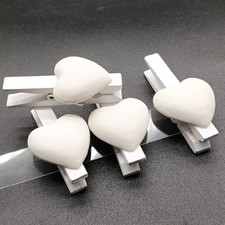 95 mollettine segnaposto con cuore bianco mollette matrimonio festa mamma decora