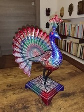 Pavone ottone smaltato - pavone,