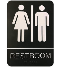 Letrero baño unisex braille