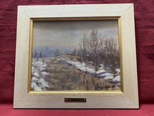 Quadro Dipinto di Giuliano Adoni. Titolo“ Nevicata sul Chiese”. Anno 1984