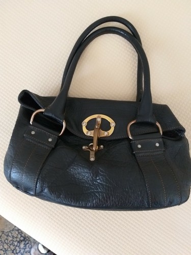 Borsa pelle martellata - pelle, nera