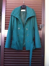 Cappottino Coconuda tg 40 giacca cappotto giaccone verde smeraldo lana nuovo