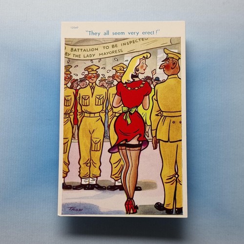 Saucy comic postcard army - comic,