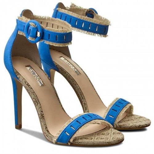 Sandali blu pelle denim - pelle, con