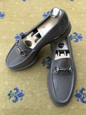 Gucci mocassini scarpe gomma Jelly Horsebit fibbia grigio uomo UK 7 US 8 EU 41