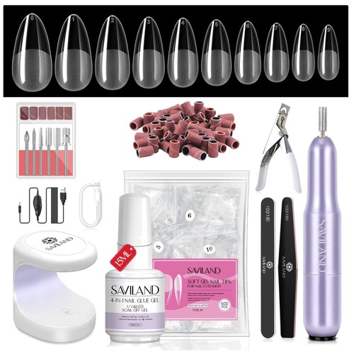Luxury almond gel nail kit - luxury,