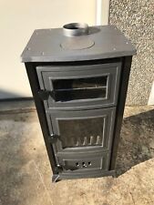STUFA A LEGNA IN GHISA CON CARICA FRONTALE SPORTELLO IN VETRO 6Kw SCALDAVIVANDE