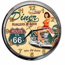 orologio da parete ROUTE 66 moto auto officina garage meccanico 1
