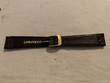 Longines cinturino pelle 15mm gold plated buckle placcata oro 10mm ORIGINAL