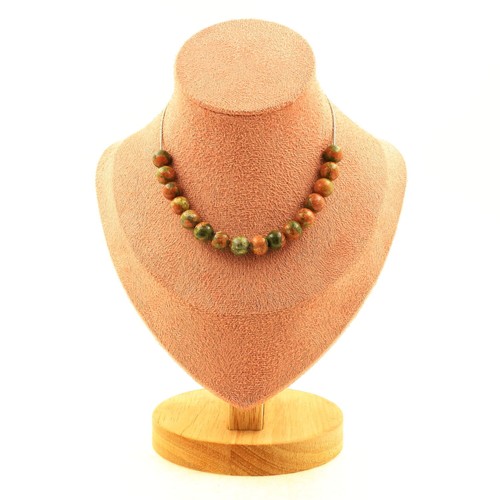 Collana perle unakite mm - 15,