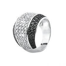 Anello fascia larga argento e