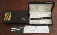 PENNA SFERA OMAS  A.M. 87 IN RADICA DI ERICA E PARTI DORATE buone condizioni CVL