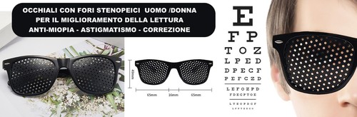 Occhiali con fori stenopeici