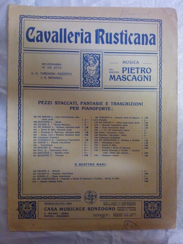 Spartiti cavalleria rustica - cavalleria,