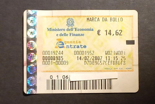Marca bollo 62 - da, 14,62