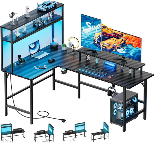 Scrivania angolare con - con, led